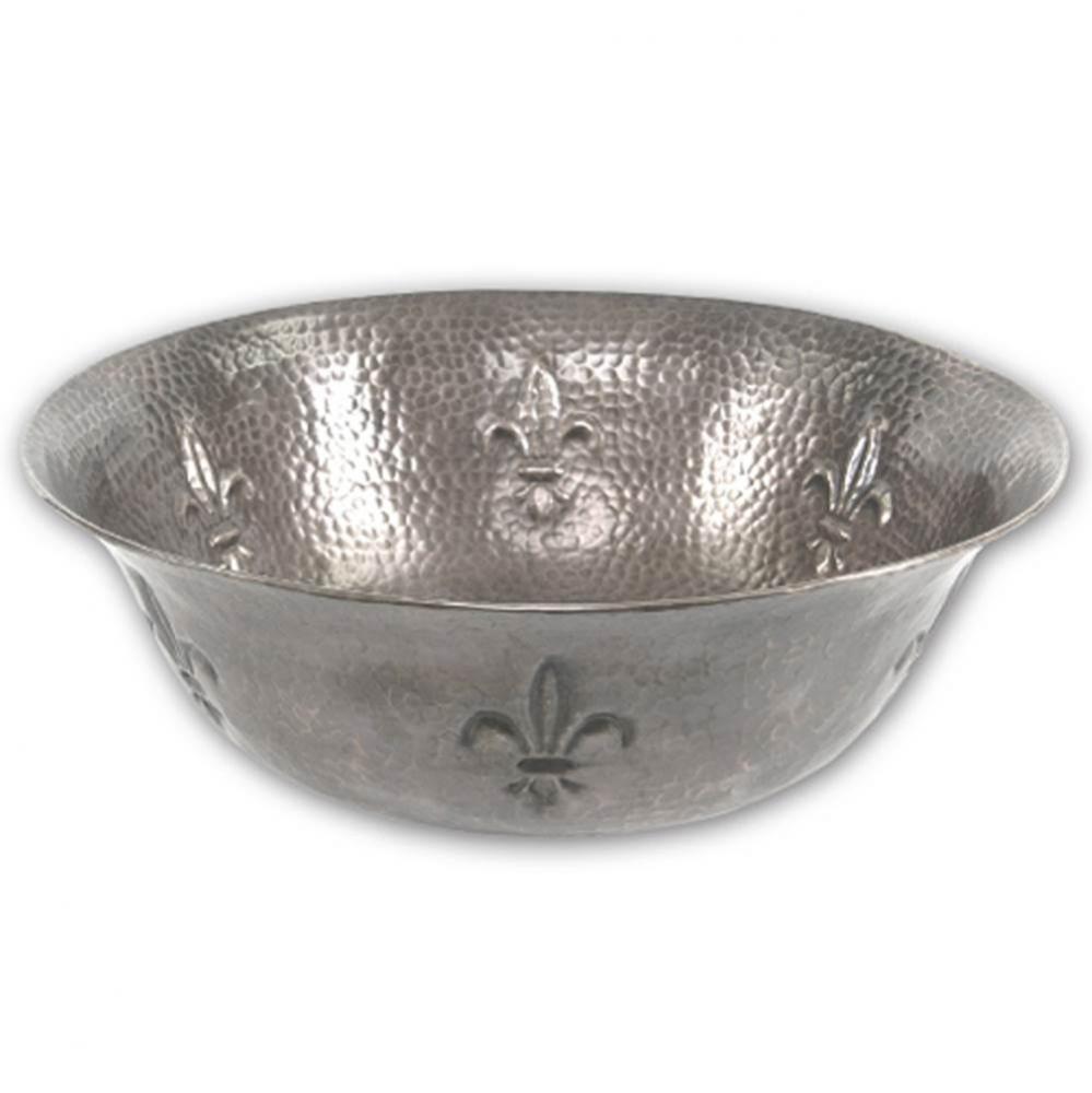 Undermount Copper Single Bowl Lavatory Vessel Sink, Pewter