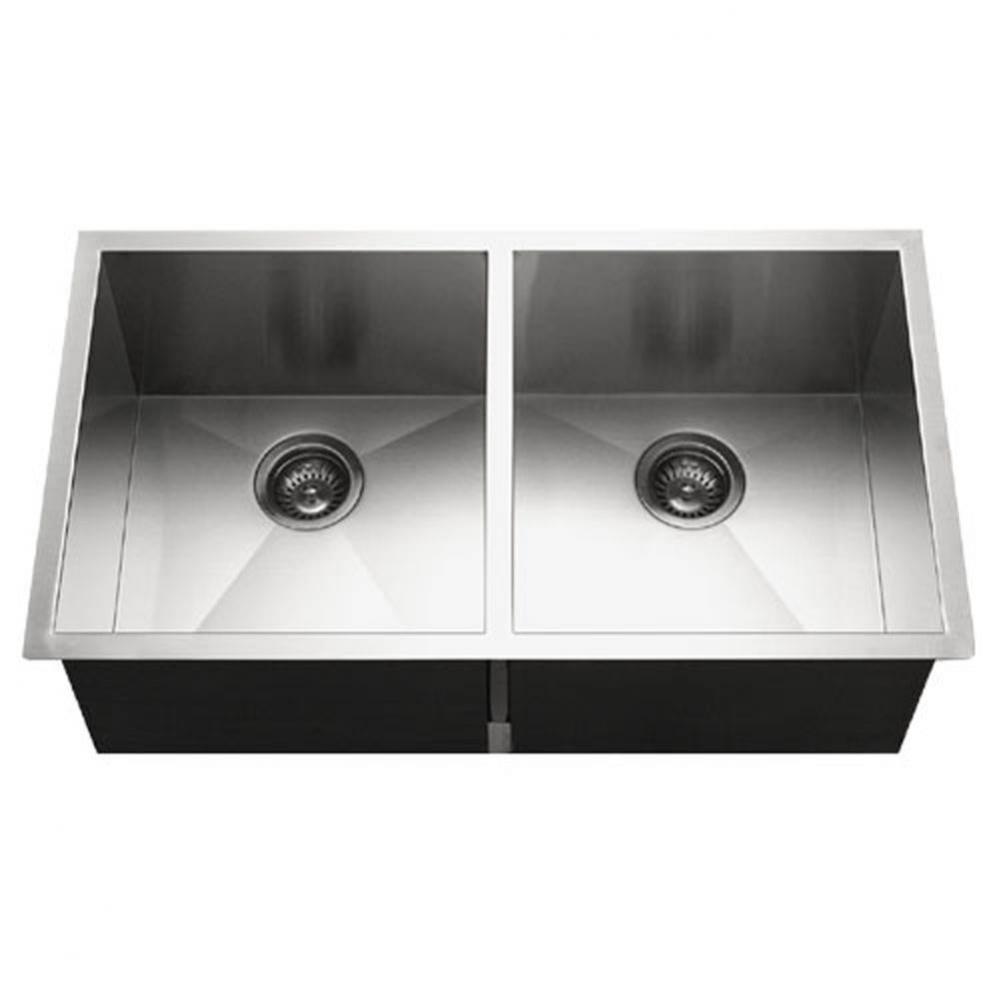 Undermount Stainless Steel 50/50 Double Bowl Kitchen Sink