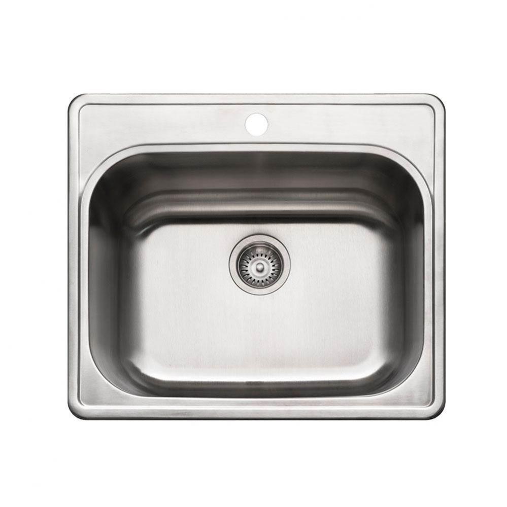 Revive 25'' Topmount Stainless Steel 1-hole Laundry Sink, Bulk Pack