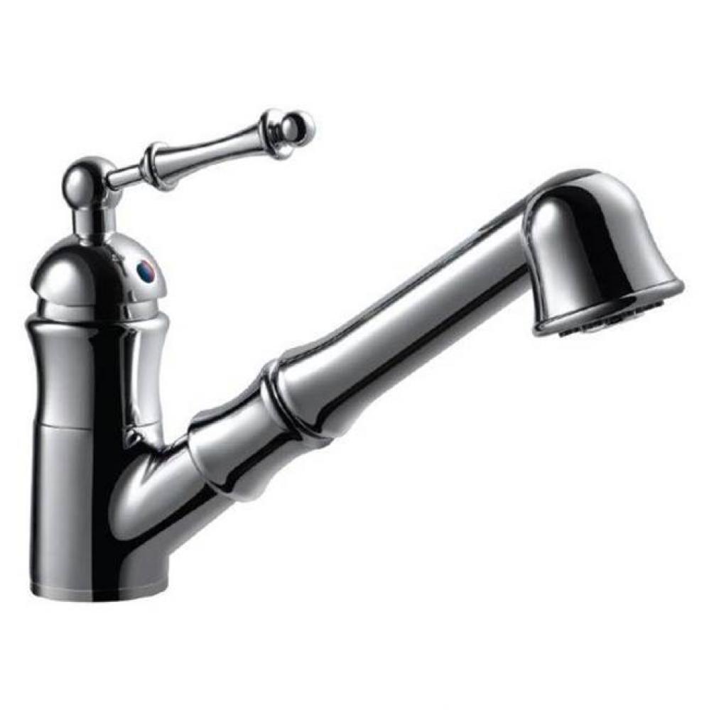 Dual Function Pull Out Kitchen Faucet in Polished Chrome