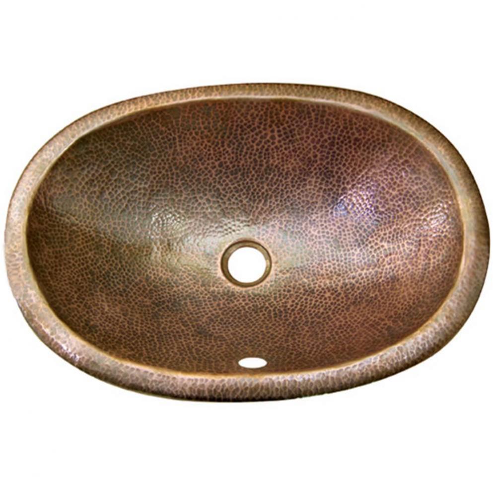 Topmount Copper Lavatory Sink, Antique Copper