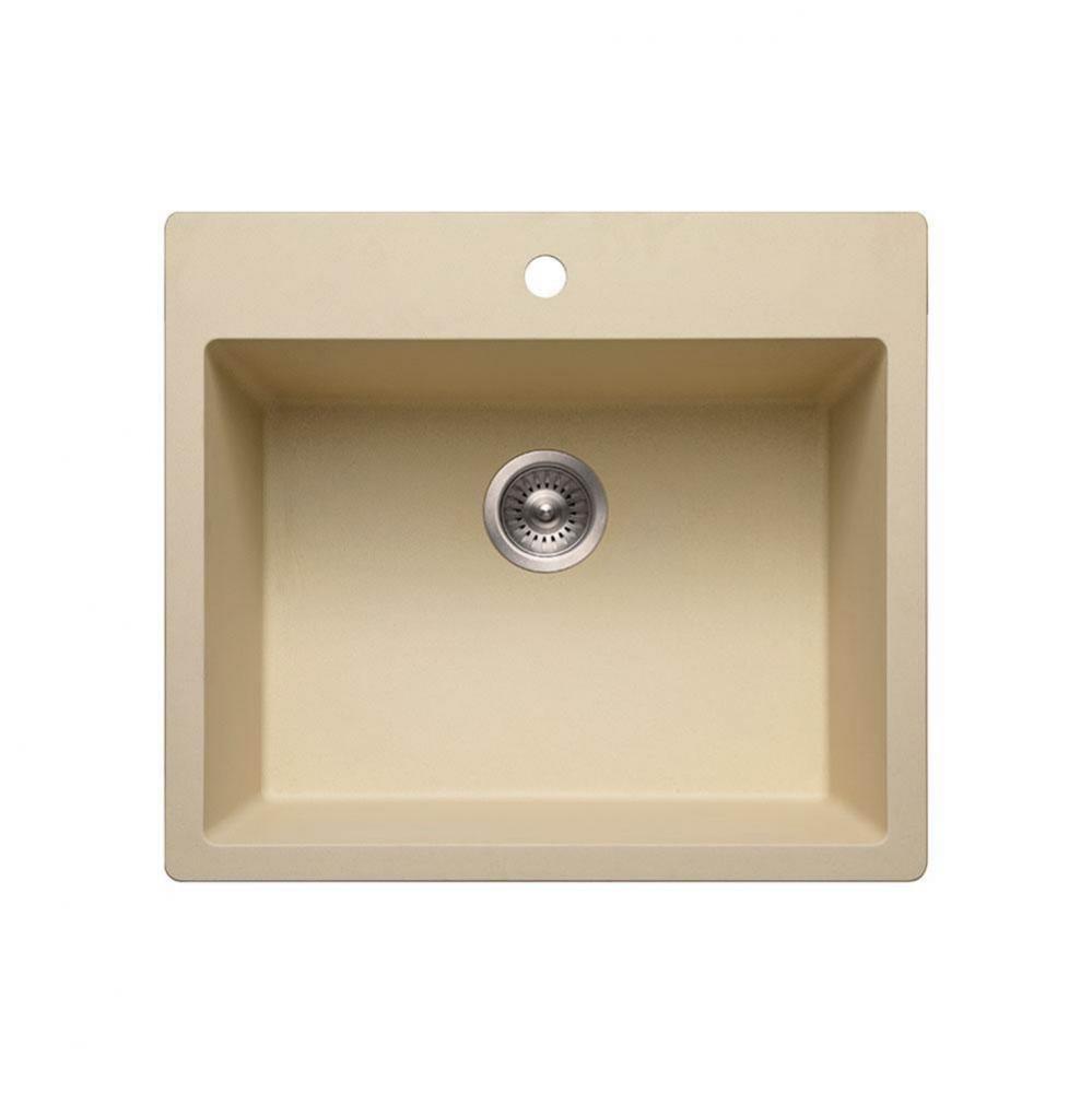 Granite Topmount Single Bowl Kitchen Sink, Sand