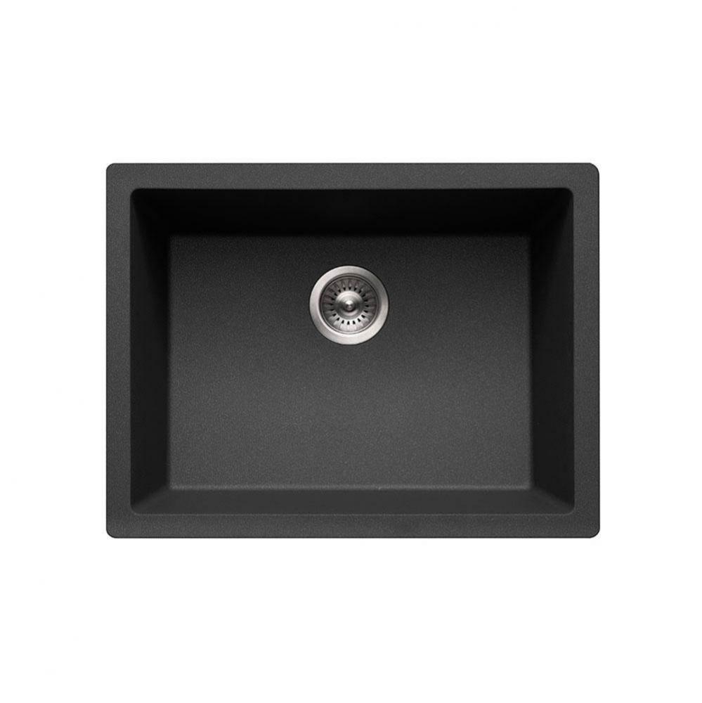 Granite Undermount Single Bowl Kitchen Sink, Black