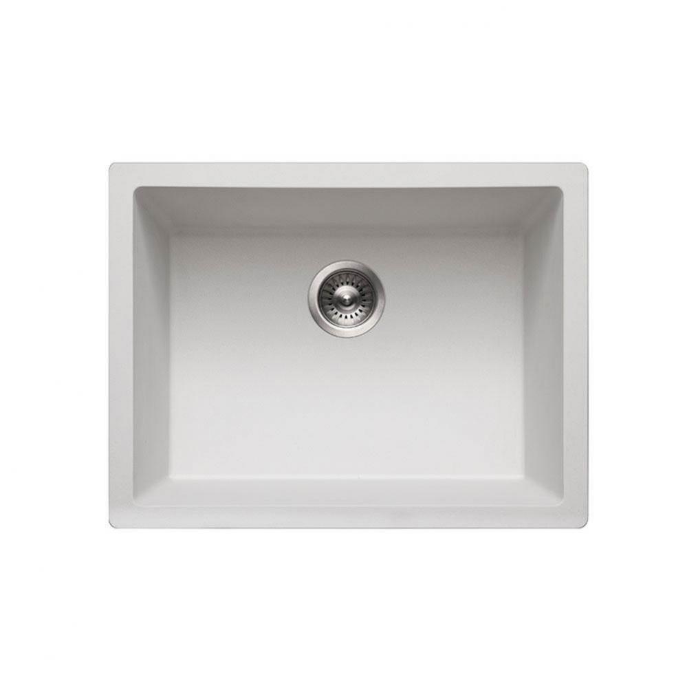 Granite Undermount Single Bowl Kitchen Sink, White