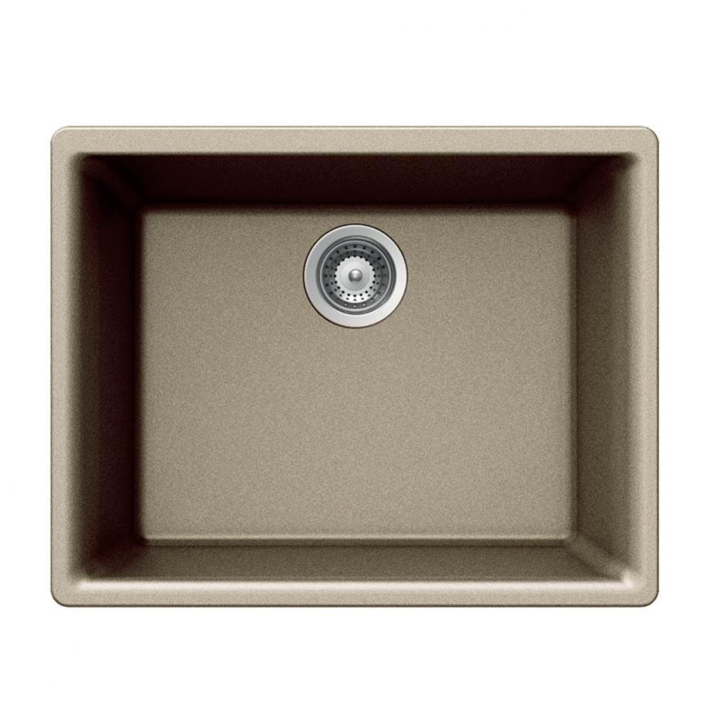 Undermount Single Bowl Granite Kitchen Sink, Taupe