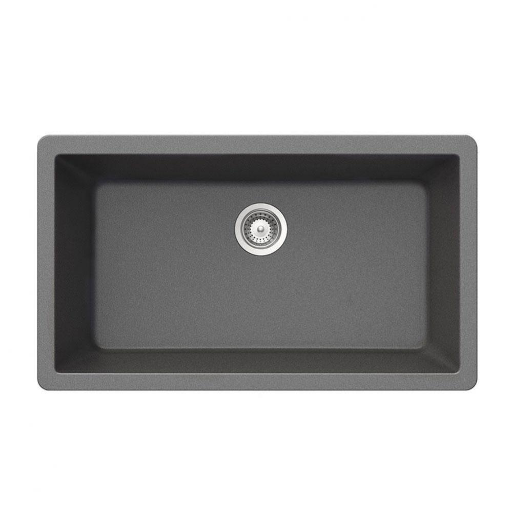 Granite Undermount Large Single Bowl Kitchen Sink, Slate