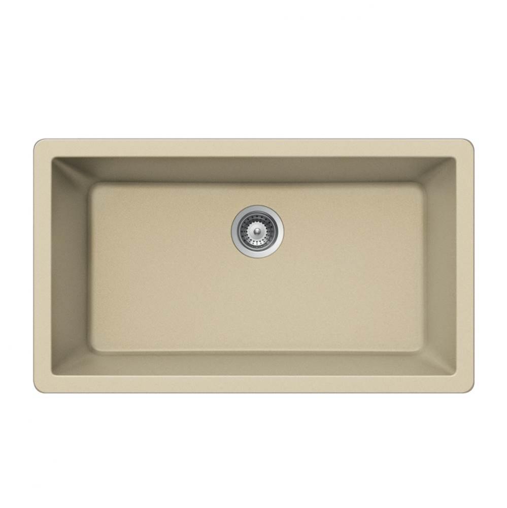 Granite Undermount Large Single Bowl Kitchen Sink, Sand