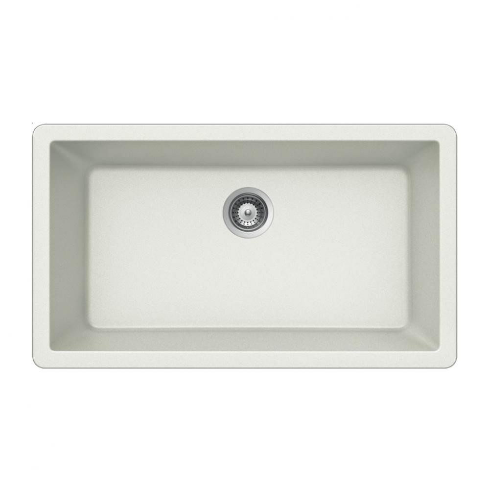 Undermount Large Single Bowl Kitchen Sink, White