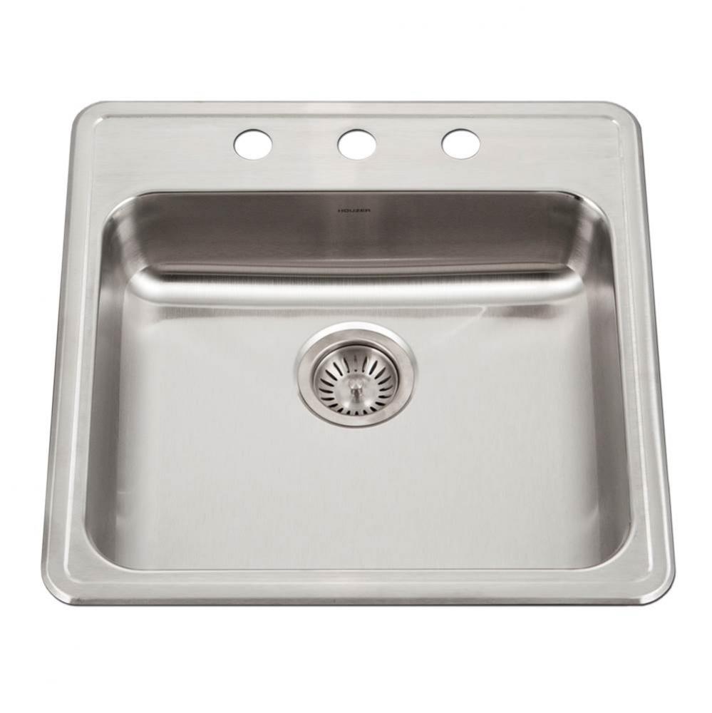 Revive 22'' ADA Topmount Stainless Steel 4-hole Sink, 5'' Depth, Bulk Pack