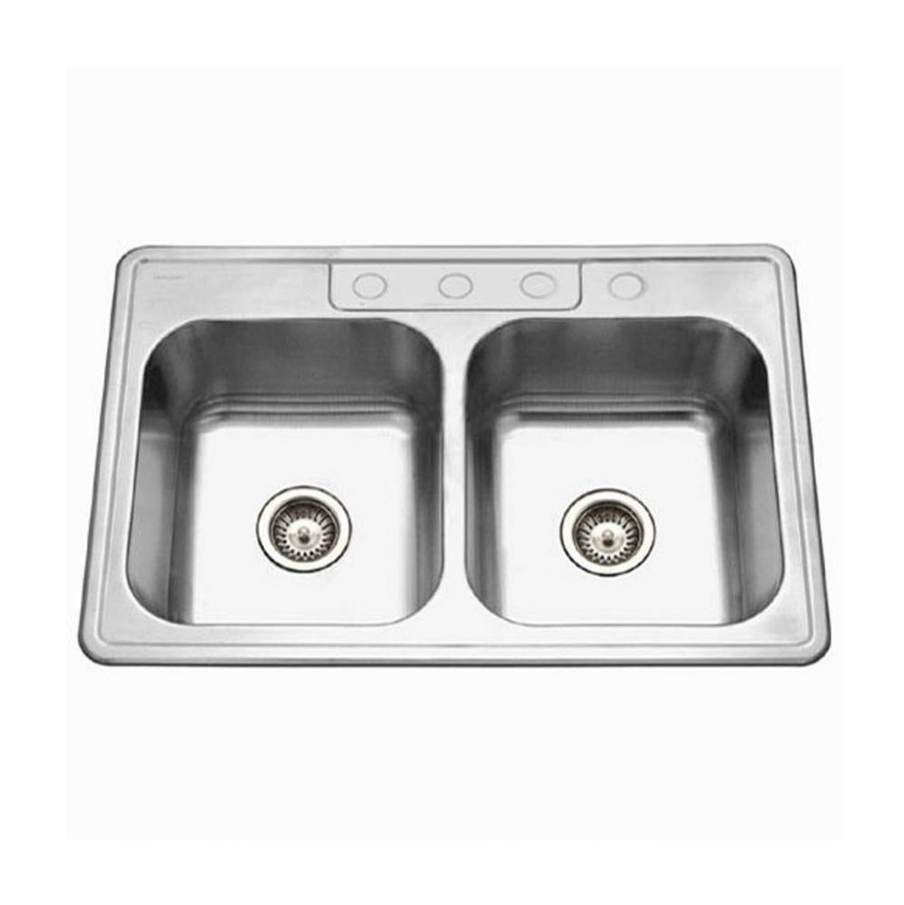 Revive 33''  ADA Topmount Stainless Steel 3-hole Sink, 5'' Depth, Bulk Pack