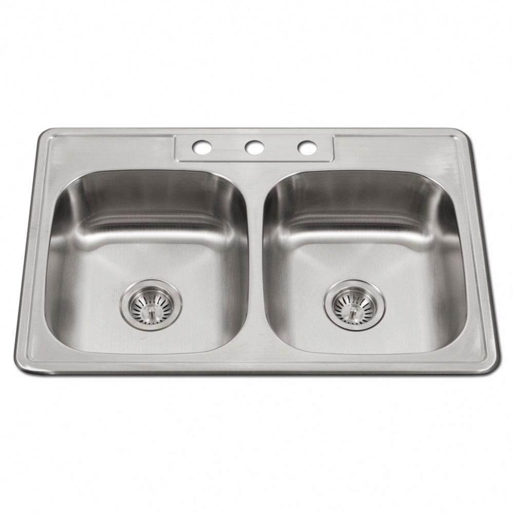 ADA Topmount Stainless Steel 3-hole Sink