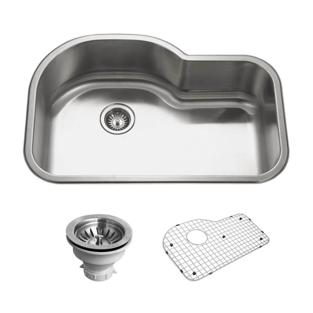 Villa 32'' Topmount Offset Single Bowl Kitchen Sink