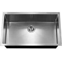 Hamat AXI-3218S - Axiom 32'' 10mm Radius Undermount Large Single Bowl Kitchen Sink