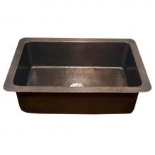 Hamat BRE-3322SU-AC - Apron Front Large Single Bowl Kitchen Sink, Antique Copper