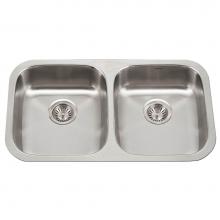 Hamat CADA-3218DU-5-1 - ADA Undermount 50/50 Double Bowl Stainless Steel Sink