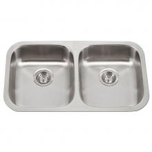 Hamat CADA-3218DU-5.5-1 - ADA Undermount 50/50 Double Bowl Stainless Steel Sink