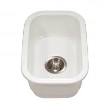 Hamat CHE-1319BU-WH - Undermount Fireclay Bar Sink, White