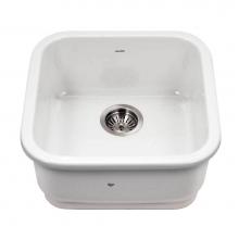 Hamat CHE-1919BU-WH - Undermount Fireclay Bar Sink, White