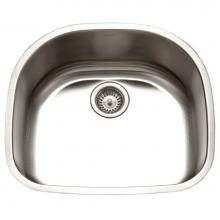 Hamat ENT-2422D-1 - Undermount Stainless Steel Single D Bowl Kitchen Sink, 18 Gauge