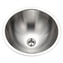 Hamat HAL-OFA-17RLT-1 - Halo 17'' Conical Topmount Stainless Steel Lavatory Sink with Overflow