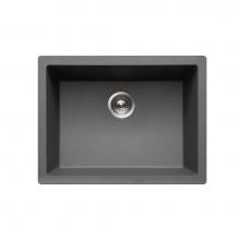 Hamat SIO-2317SU-SL - Granite Undermount Single Bowl Kitchen Sink, Slate