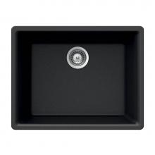 Hamat SIO-2418SU-BL - Granite Undermount Single Bowl Kitchen Sink, Black