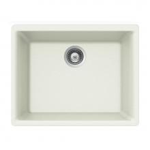 Hamat SIO-2418SU-WH - Granite Undermount Single Bowl Kitchen Sink, White