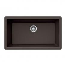 Hamat SIO-3319SU-MO - Granite Undermount Large Single Bowl Kitchen Sink, Mocha