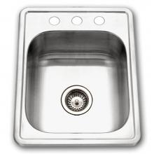 Hamat TADA-1722ST-5-3-1 - ADA Topmount Stainless Steel 3-hole Sink