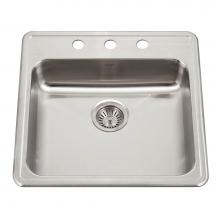 Hamat TADA-2222ST-5-3-1 - ADA Topmount Stainless Steel 3-hole Sink