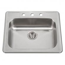 Hamat TADA-2522ST-5.5-3-20 - ADA Topmount Stainless Steel 3-hole Sink