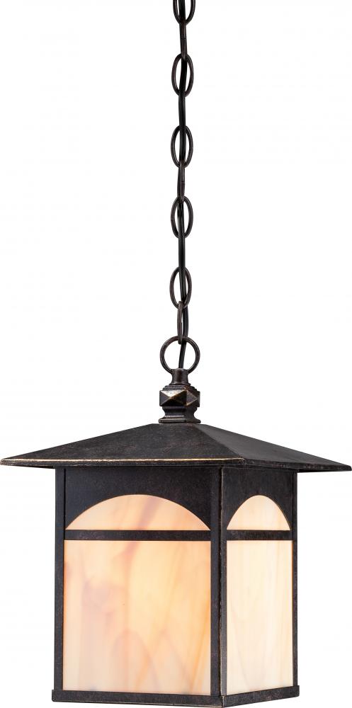 Canyon - 1 Light - Hanging Lantern with Honey Stained Glass - Umber Bronze Finish Finish