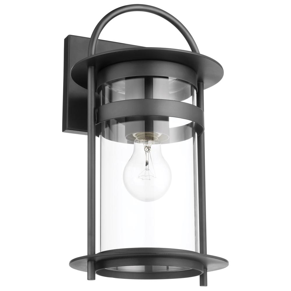 Bracer; 1 Light; Medium Wall Lantern; Matte Black Finish with Clear Glass