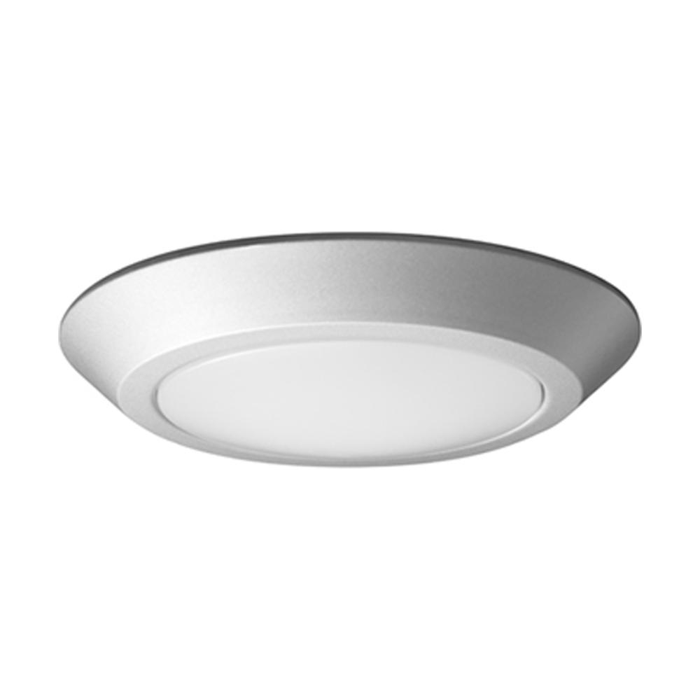 7 in.; LED Flush Mount Fixture; Disk Light; Brushed Nickel Finish; 5000K; 90 CRI