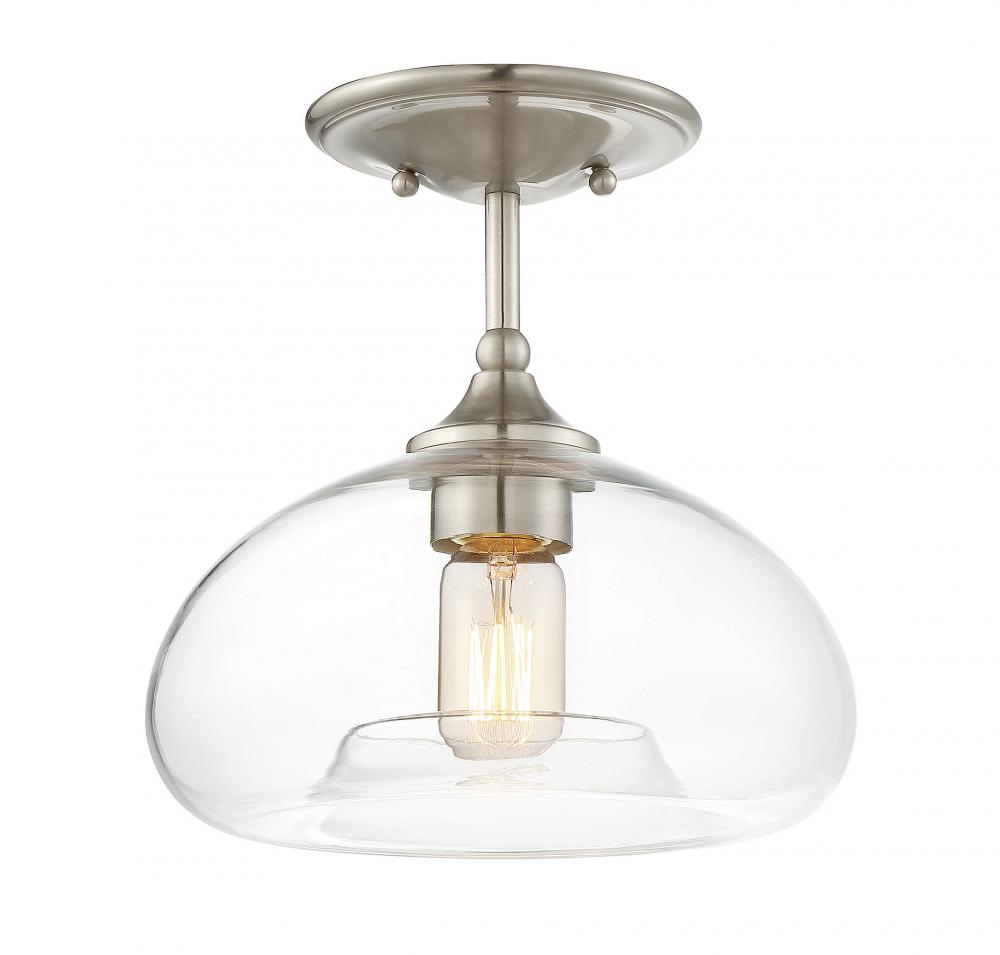 1-Light Ceiling Light in Brushed Nickel