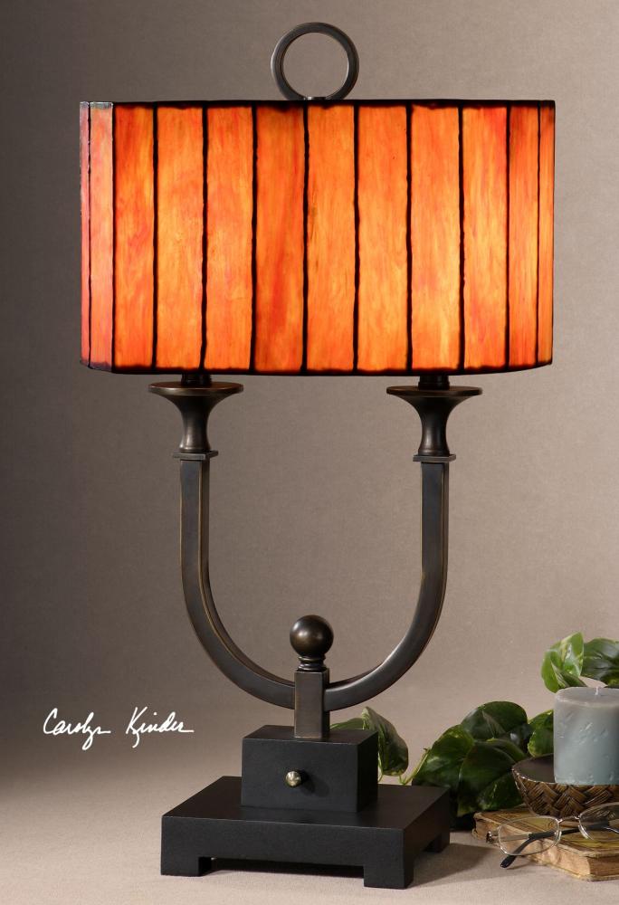 Two Light Oil Rubbed Bronze Table Lamp