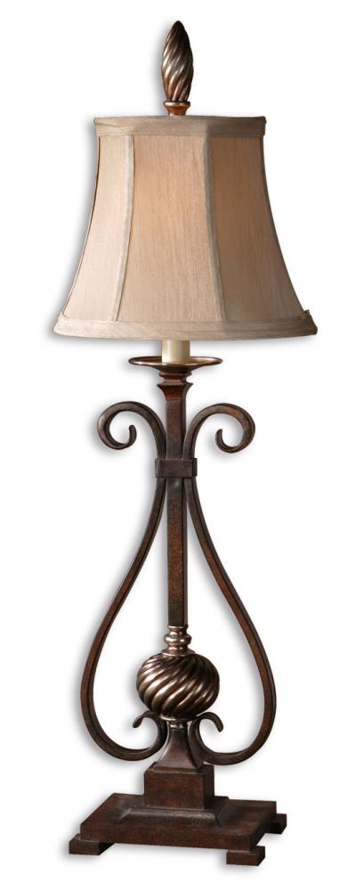 One Light Burnished Tuscan Crackle Table Lamp