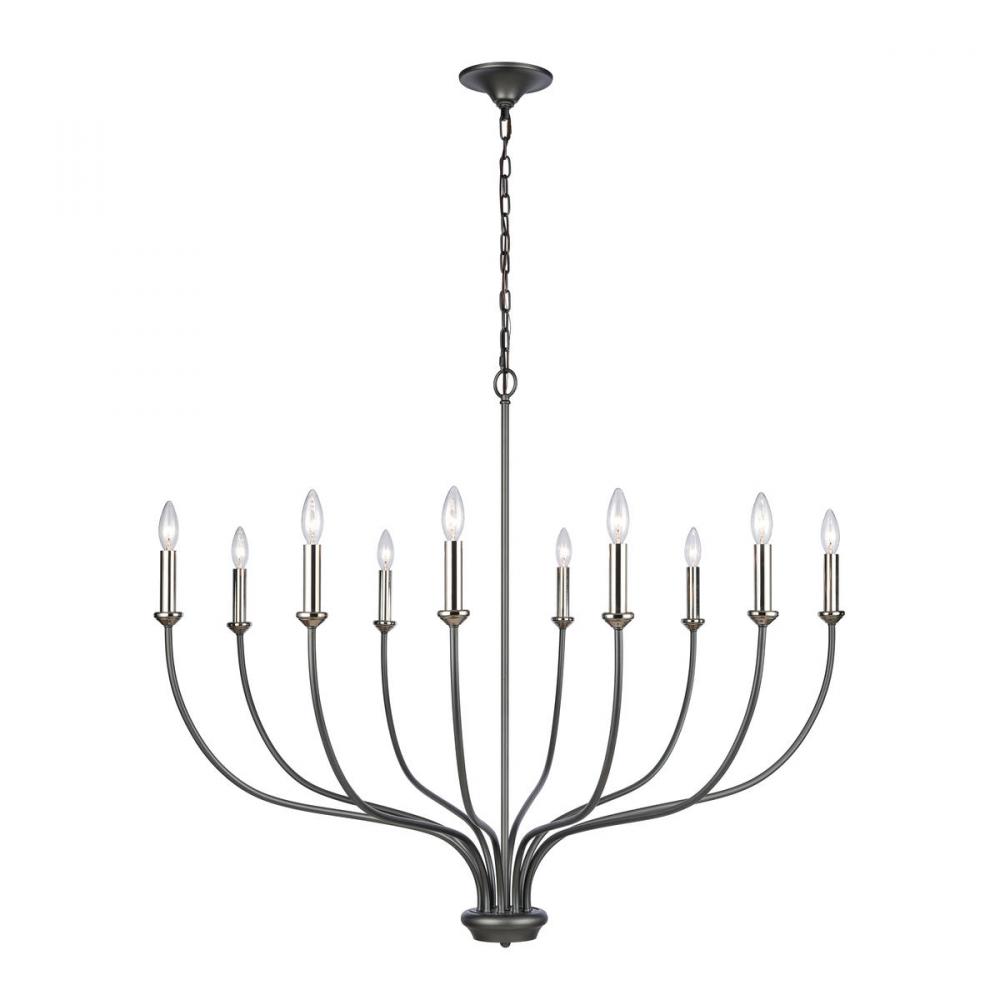 Madeline 45'' Wide 10-Light Chandelier - Dark Gray