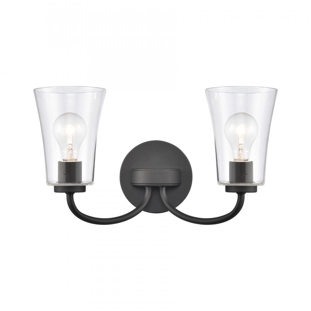 Emily 17'' Wide 2-Light Vanity Light - Matte Black