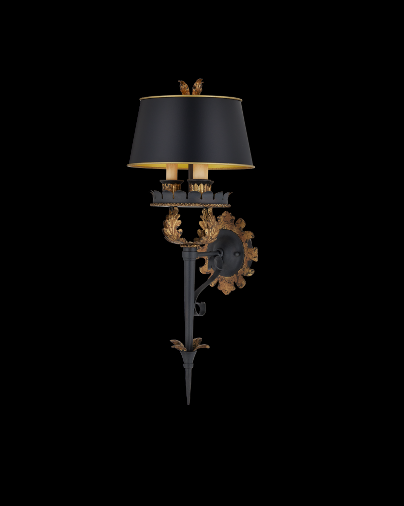 The Duke Gold Wall Sconce, Bla