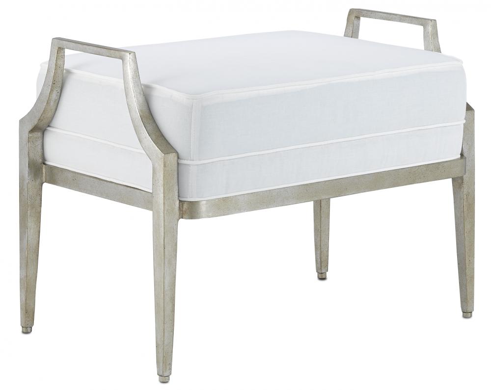 Torrey Silver Ottoman, Muslin