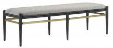 Currey 7000-0312 - Visby Black Bench, Arita Smoke